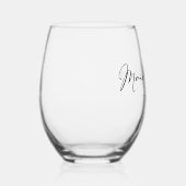 シックなメイド・オブ・オーナー(花嫁付き添い人)カスタマイズ可能なブラックスクリプト ステムなしワイングラス (右)