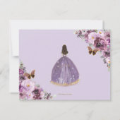 シックなメイヴプラムパープルフローラティアラSweet sixteen セーブザデート (裏面)