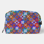 シックなメキシコのタラベラ青い紫色のタイルのモノグラム ドップキット (裏面)