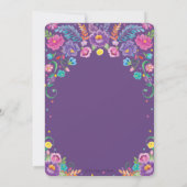 シックなメキシコのフローラの花キンセアニラ15アノス 招待状 (裏面)