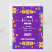 シックなメキシコフローラセニョリタベビーシャワーガール 招待状 (正面)