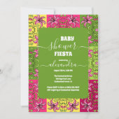 シックなメキシコフローラセニョリタベビーシャワーガール 招待状 (正面)