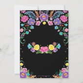 シックなメキシコフローラセニョリタベビーシャワーガール 招待状 (裏面)