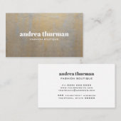 シックなメタリックシルバーサテン金ゴールドプロフェッショナル 名刺 (正面/裏面)