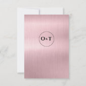 シックなメタリックバラ金ゴールド結婚スクリプト サンキューカード (裏面)