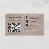 シックなメタリック調光ブラシストロークのメイクアップアーティスト 名刺 (裏面)