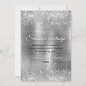 シックなメタルシルバーグリッタークリスマス新年 (正面)