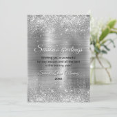 シックなメタルシルバーグリッタークリスマス新年 (スタンド正面)