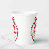 シックなメリークリスマススクリプトレッドリボンボウパーティー 紙コップ (右)