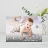 シックなメリークリスマススクリプト写真 シーズンカード (スタンド正面)
