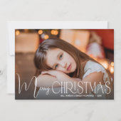 シックなメリークリスマススクリプト写真 シーズンカード (正面)