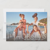 シックなメリークリスマススクリプト写真 シーズンカード (正面)