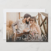 シックなメリークリスマススクリプト写真 シーズンカード (正面)