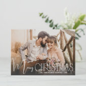 シックなメリークリスマススクリプト写真 シーズンカード (スタンド正面)