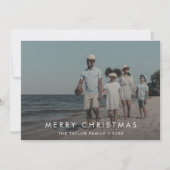 シックなメリークリスマスダークオーバーレイ写真 シーズンカード (正面)