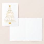 シックなメリークリスマスツリーワード 箔カード (ディスプレー)