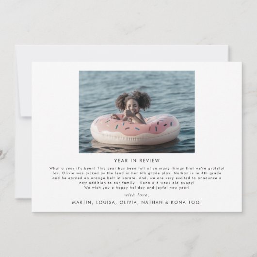 シックなメリークリスマス年レビュー2写真Holida シーズンカード (裏面)