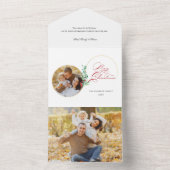 シックなメリークリスマス金ゴールド旋回フローラ写真 オールインワン招待状 (内側)