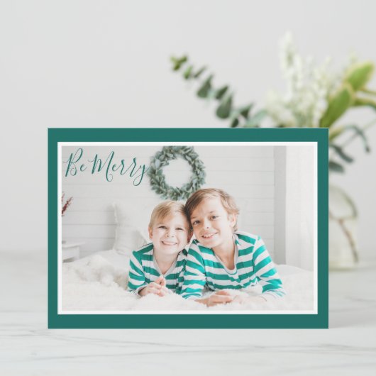 シックなメリーグモダンリーンクリスマス シーズンカード (スタンド正面)
