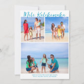 シックなメレカリキマカファミリー写真コラージュ海岸 シーズンカード (正面)