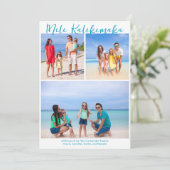 シックなメレカリキマカファミリー写真コラージュ海岸 シーズンカード (スタンド正面)