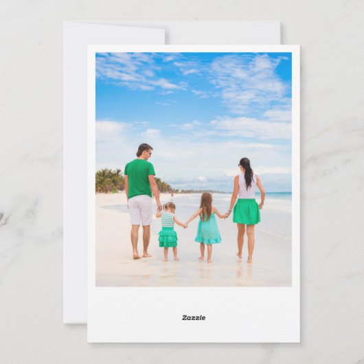 シックなメレカリキマカファミリー写真コラージュ海岸 シーズンカード (裏面)