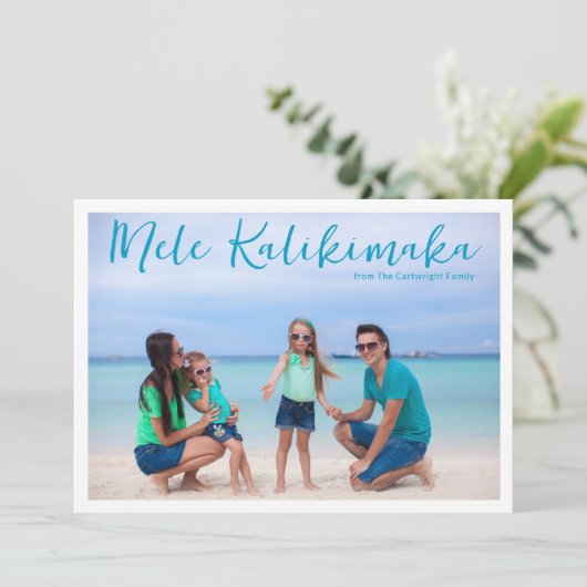 シックなメレカリキマカフルファミリーフォトトロピカル シーズンカード (スタンド正面)