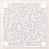 シックなモシャムース、ピンクと黒ヒョウ柄 ガラスコースター (裏面)