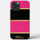 シックなモダンなブラックピンクストライプパターン名 Case-Mate iPhoneケース (裏面)