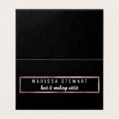 シックなモダンのばら色の金ゴールドのシンプルな輪郭の会合媒体 名刺 (外部フラット)