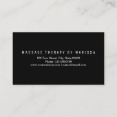 シックなモダンのばら色の金ゴールドのシンプルのマッサージセラピスト 名刺 (裏面)