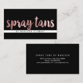 シックなモダンのばら色の金ゴールドシンプルなブラシストロークスプレータン 名刺 (正面/裏面)