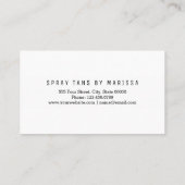 シックなモダンのばら色の金ゴールドシンプルなブラシストロークスプレータン 名刺 (裏面)