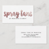 シックなモダンのばら色の金ゴールドシンプルなブラシストロークスプレータン 名刺 (正面/裏面)