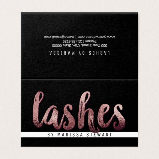 シックなモダンのばら色の金ゴールドシンプルなブラシストローク鞭 名刺 (外部フラット)