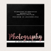 シックなモダンのばら色の金ゴールドブラシストロークカメラマン 名刺 (外部フラット)