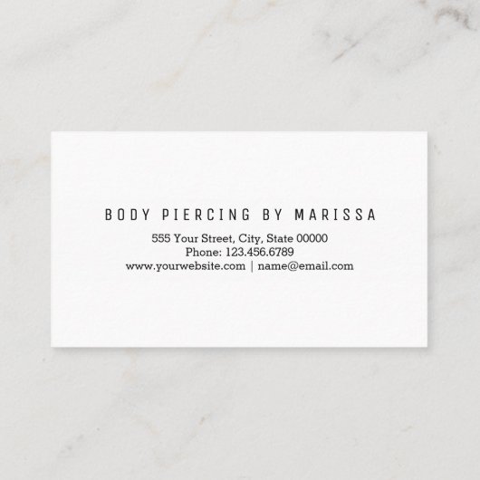 シックなモダンのばら色の金ゴールドブラシストローク体の穿孔 名刺 (裏面)