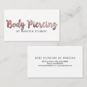 シックなモダンのばら色の金ゴールドブラシストローク体の穿孔 名刺 (正面/裏面)