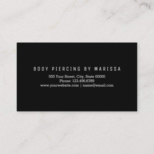 シックなモダンのばら色の金ゴールドブラシストローク体の穿孔 名刺 (裏面)