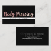 シックなモダンのばら色の金ゴールドブラシストローク体の穿孔 名刺 (正面/裏面)