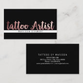 シックなモダンのばら色の金ゴールドブラシストローク入れ墨の芸術家 名刺 (正面/裏面)