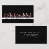 シックなモダンの美しいばら色の金ゴールドブラシストロークこんにちは 名刺 (正面/裏面)