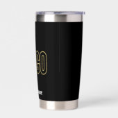 シックなモダンカスタマイズ可能なブラック検証済みブランド 保温保冷タンブラー (左面)