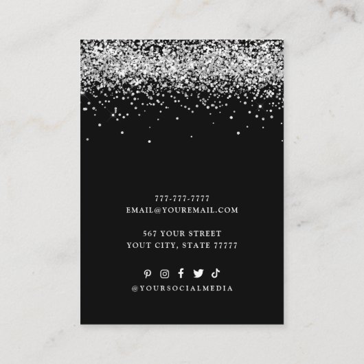 シックなモダンカスタムカラーネックレスイヤリングディスプレイ 名刺 (裏面)