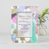 シックなモダンカラフル美しいパーティの招待状 招待状 (スタンド正面)