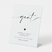 シックなモダンガントバスルーム結婚式のサイン 台座サイン (正面)