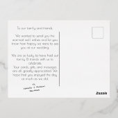 シックなモダンサンキューカードと横向き写真 箔シーズンポストカード (裏面)