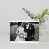 シックなモダンサンキューカードと横向き写真 箔シーズンポストカード (立ち正面)