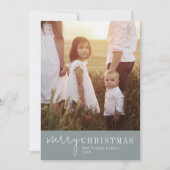 シックなモダンシーフォームのクリスマス写真年レビュー シーズンカード (正面)