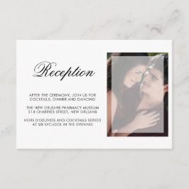 シックなモダンスクリプトウェディングレセプションの写真 エンクロージャーカード